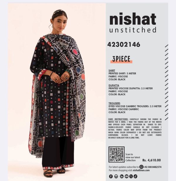 Nishat Viscose Collection (Unstitched) 3 Piece, New Collection 2025. - Image 13