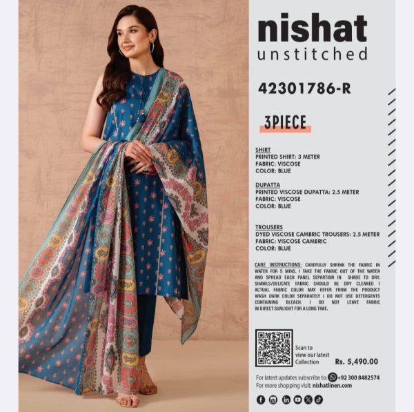 Nishat Viscose Collection (Unstitched) 3 Piece, New Collection 2025. - Image 11