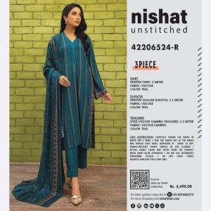 Nishat Viscose Collection (Unstitched) 3 Piece, New Collection 2025.