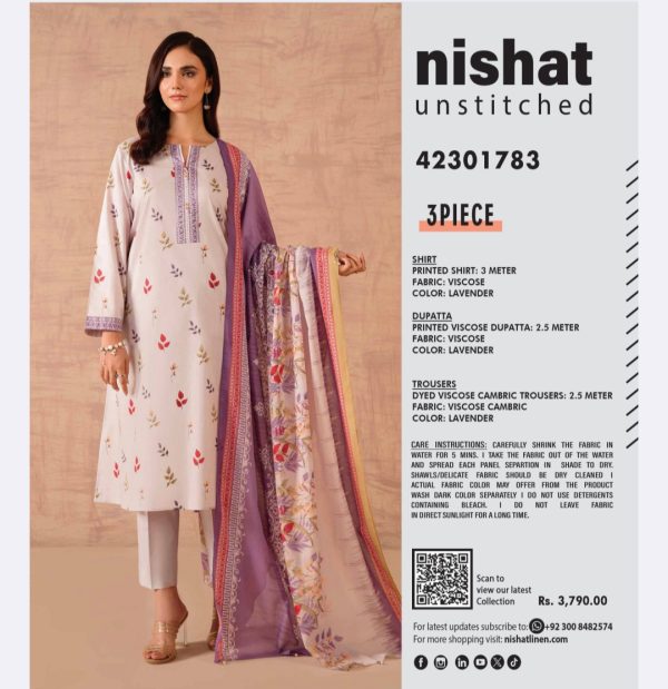 Nishat Viscose Collection (Unstitched) 3 Piece, New Collection 2025. - Image 5
