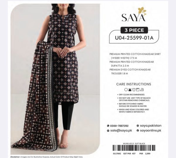Khaddar Collection By Saya (Unstitched) 3 Piece, Winter Collection, New Collection 2025. - Image 11