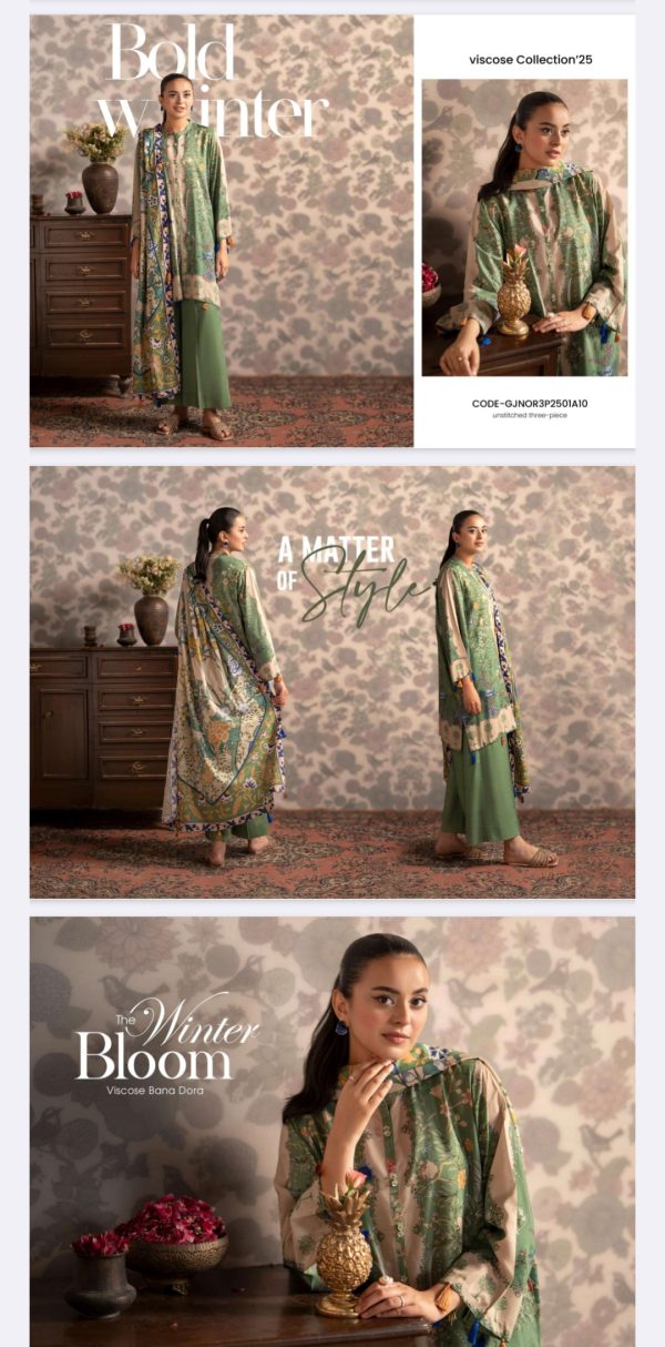 Bana Dora Viscose By Nore Guljee (Unstitched) 3 Piece, Winter Collection, New Collection 2025. - Image 11