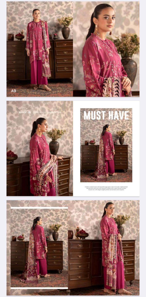 Bana Dora Viscose By Nore Guljee (Unstitched) 3 Piece, Winter Collection, New Collection 2025. - Image 9