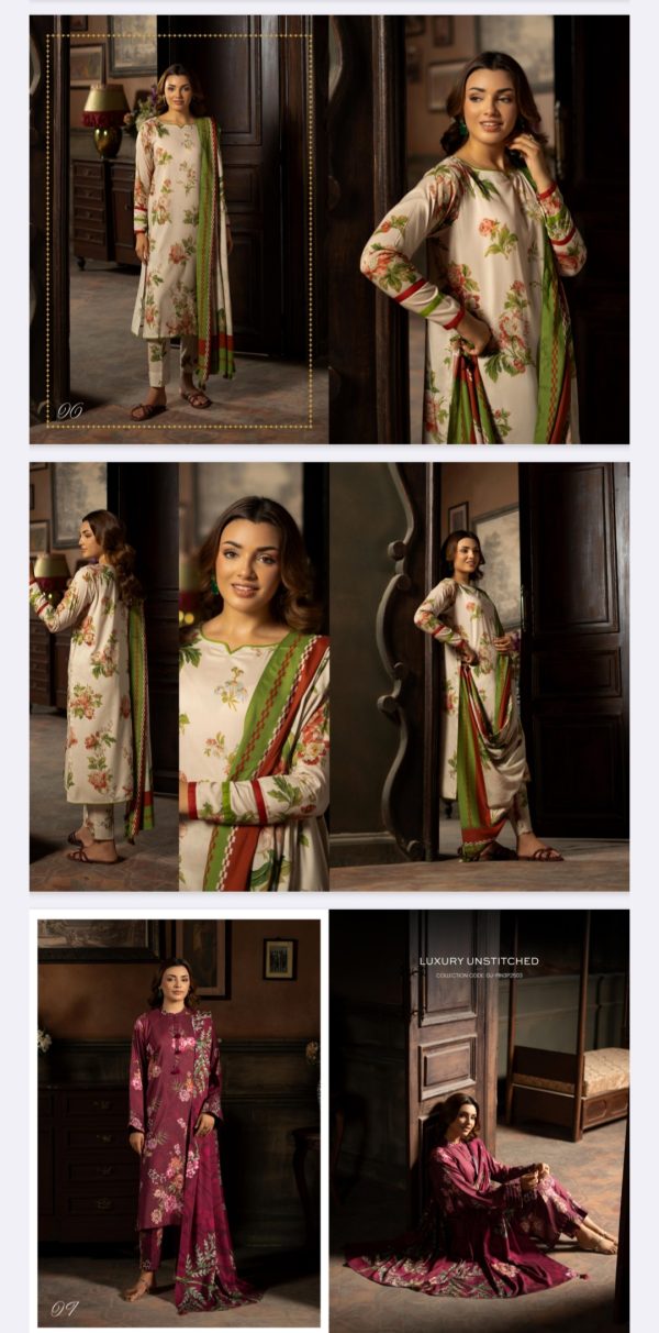 Popin Linen By Guljee (Unstitched) 3 Piece, Volume 3, Winter Collection, New Collection 2025. - Image 8