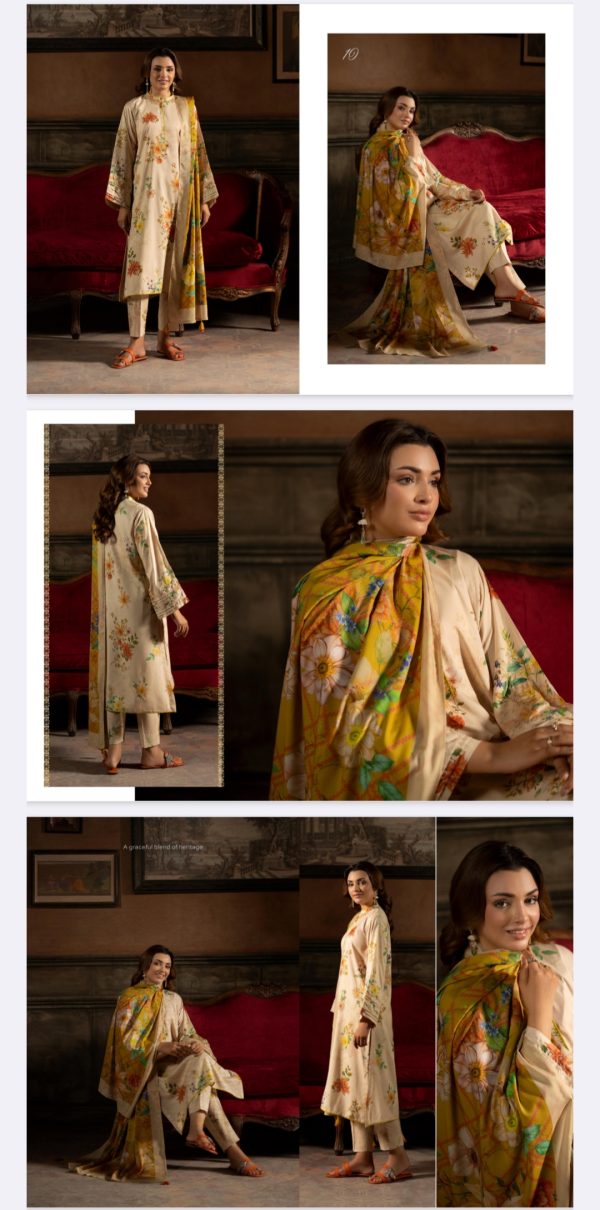 Popin Linen By Guljee (Unstitched) 3 Piece, Volume 3, Winter Collection, New Collection 2025. - Image 4