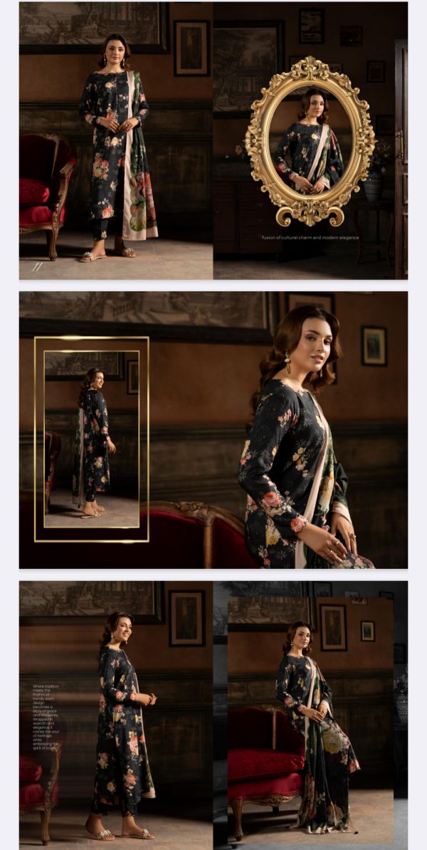 Popin Linen By Guljee (Unstitched) 3 Piece, Volume 3, Winter Collection, New Collection 2025. - Image 3