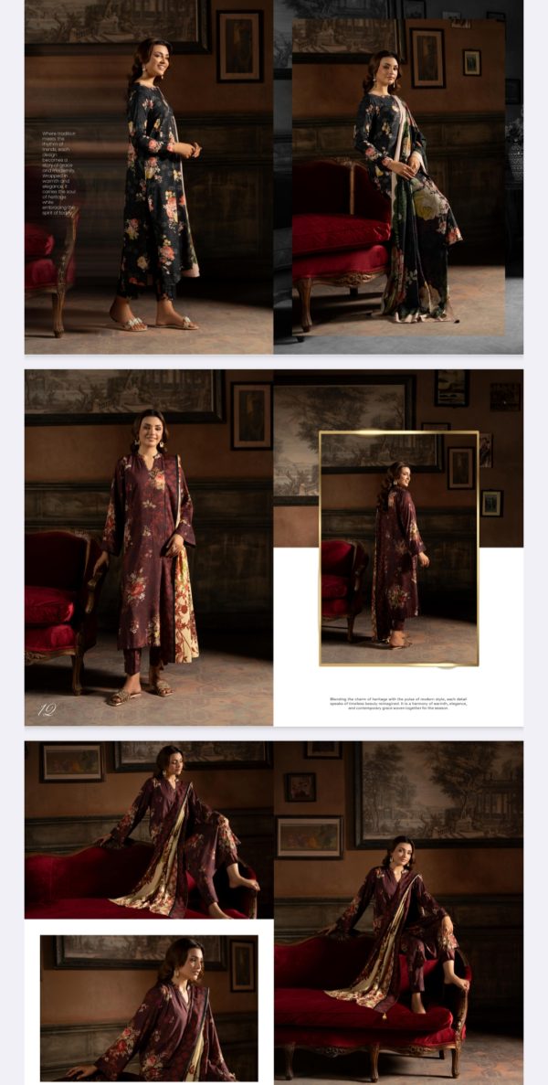 Popin Linen By Guljee (Unstitched) 3 Piece, Volume 3, Winter Collection, New Collection 2025. - Image 2