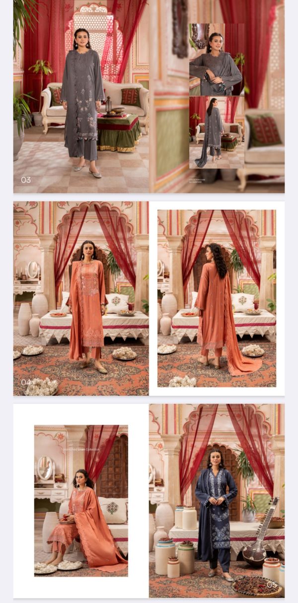 Linen Collection By Raj Bano (Unstitched) 3 Piece, Volume 1, Winter Collection, New Collection 2025. - Image 6