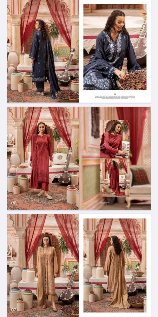 Linen Collection By Raj Bano (Unstitched) 3 Piece, Volume 1, Winter Collection, New Collection 2025. - Image 5