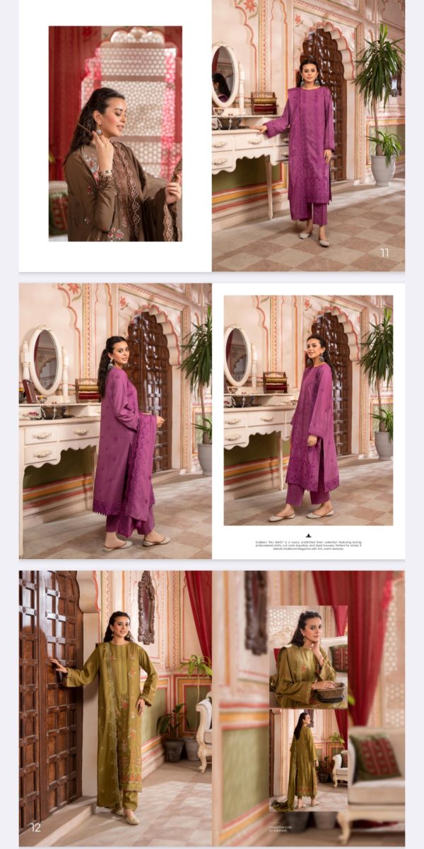 Linen Collection By Raj Bano (Unstitched) 3 Piece, Volume 1, Winter Collection, New Collection 2025.