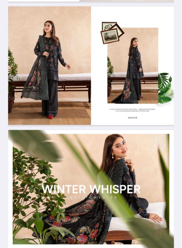 Pop N Chic Khaddar Collection By Guljee (Unstitched) 3 Piece, Volume 1, Winter Collection, New Collection 2025. - Image 13