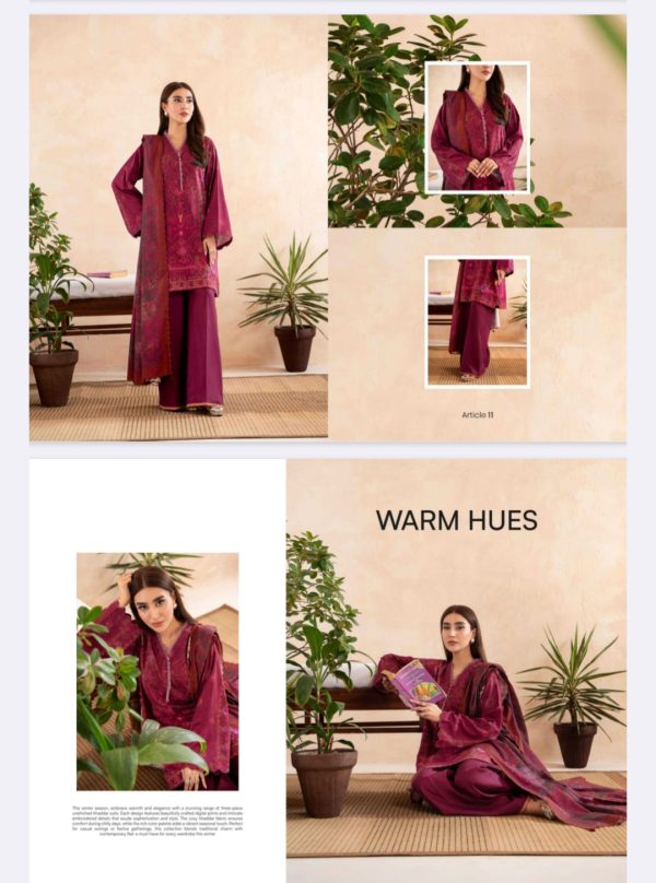 Pop N Chic Khaddar Collection By Guljee (Unstitched) 3 Piece, Volume 1, Winter Collection, New Collection 2025. - Image 12