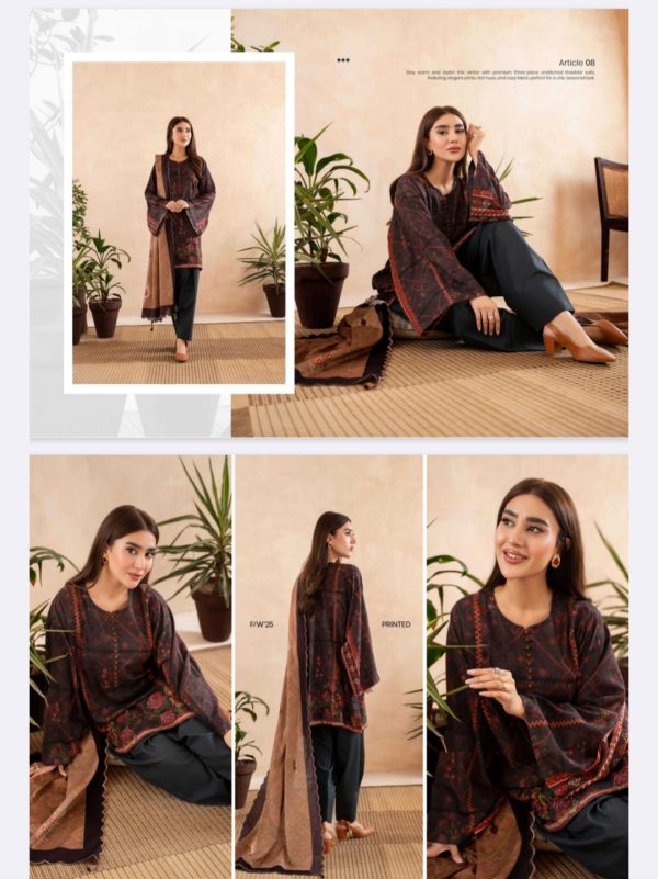 Pop N Chic Khaddar Collection By Guljee (Unstitched) 3 Piece, Volume 1, Winter Collection, New Collection 2025. - Image 9