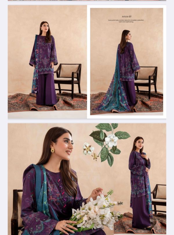 Pop N Chic Khaddar Collection By Guljee (Unstitched) 3 Piece, Volume 1, Winter Collection, New Collection 2025. - Image 8