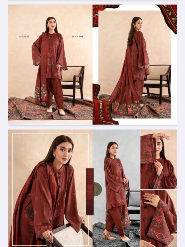 Pop N Chic Khaddar Collection By Guljee (Unstitched) 3 Piece, Volume 1, Winter Collection, New Collection 2025. - Image 2