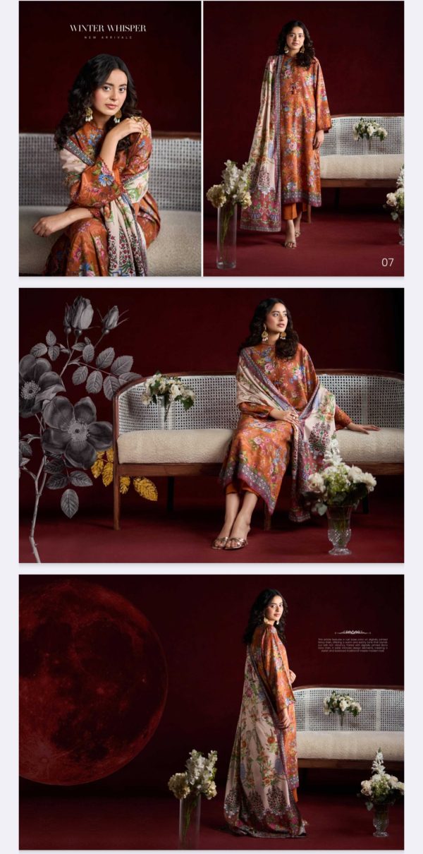 Popin Linen By Guljee, Bana Dora Linen  (Unstitched) 3 Piece, Volume 4, Winter Collection, New Collection 2025. - Image 6