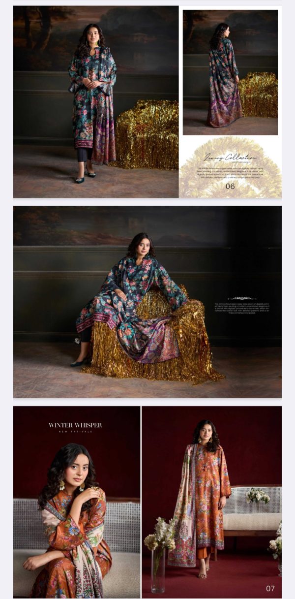 Popin Linen By Guljee, Bana Dora Linen  (Unstitched) 3 Piece, Volume 4, Winter Collection, New Collection 2025. - Image 5