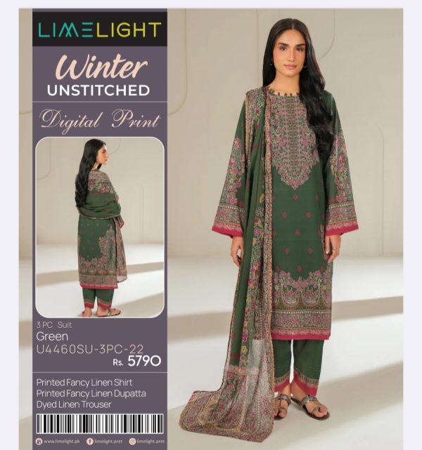 Limelight Linen (Unstitched) 3 Piece, Winter Collection, New Collection 2025. - Image 10