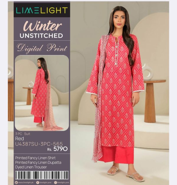 Limelight Linen (Unstitched) 3 Piece, Winter Collection, New Collection 2025. - Image 7