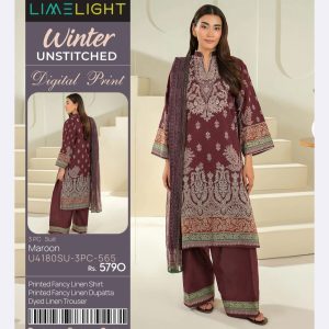 Limelight Linen (Unstitched) 3 Piece, Winter Collection, New Collection 2025.