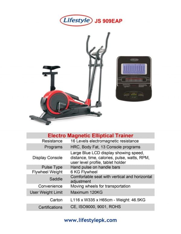 Lifestyle JS909EAP Electro Magnetic Elliptical + Bike - Image 3