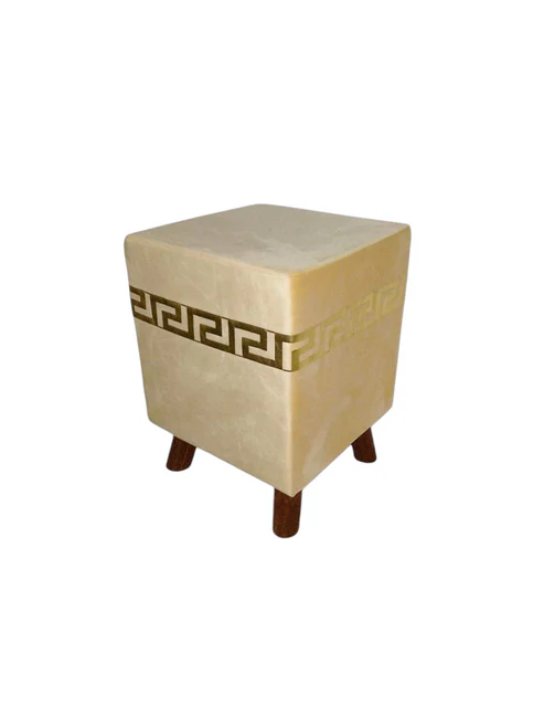 "Luxe Velvet Gold Frame Ottoman Stools – Set of 2" - Image 6