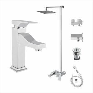 Bath Set Complete 8 Pieces Recta Series: