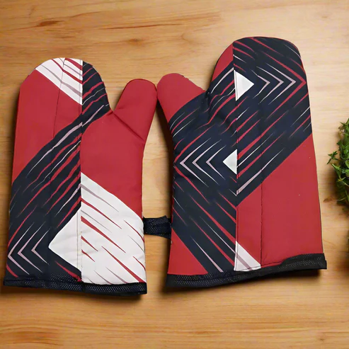 "Quilted Heat-Resistant Oven Mitts – Stylish Kitchen Gloves (1 PAIR ) - Image 5