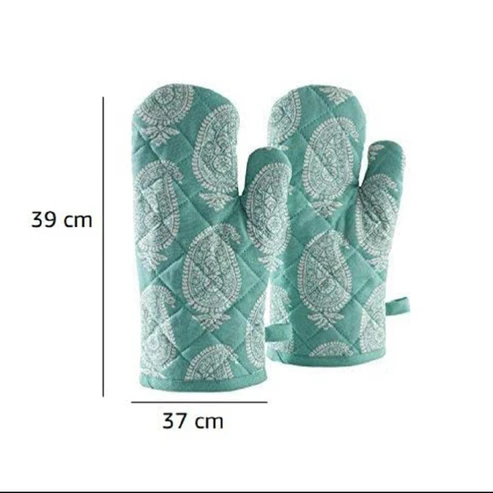 "Quilted Heat-Resistant Oven Mitts – Stylish Kitchen Gloves (1 PAIR ) - Image 9