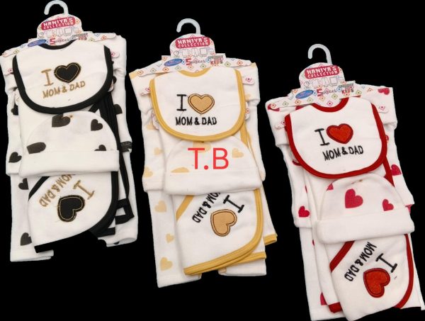 New Born Baby Starter 5pc Set Love Mom Dad False collection