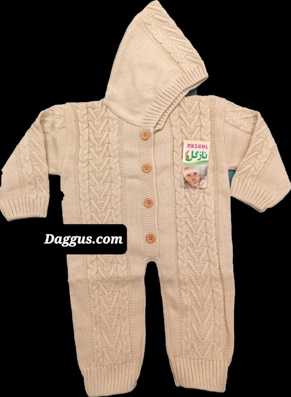 Newborn Baby Sweater Romper Hooded Jumpsuit Infant Long Sleeve Warm Knit Bodysuit Fall Winter Clothes