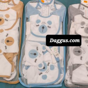 NEW BORN BABY UNISEX 10 PIECES STARTER SET VELVET BEAR WINTER COLLECTION