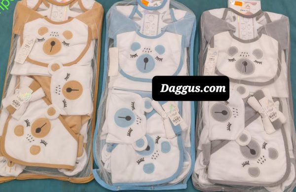 NEW BORN BABY UNISEX 10 PIECES STARTER SET VELVET BEAR WINTER COLLECTION