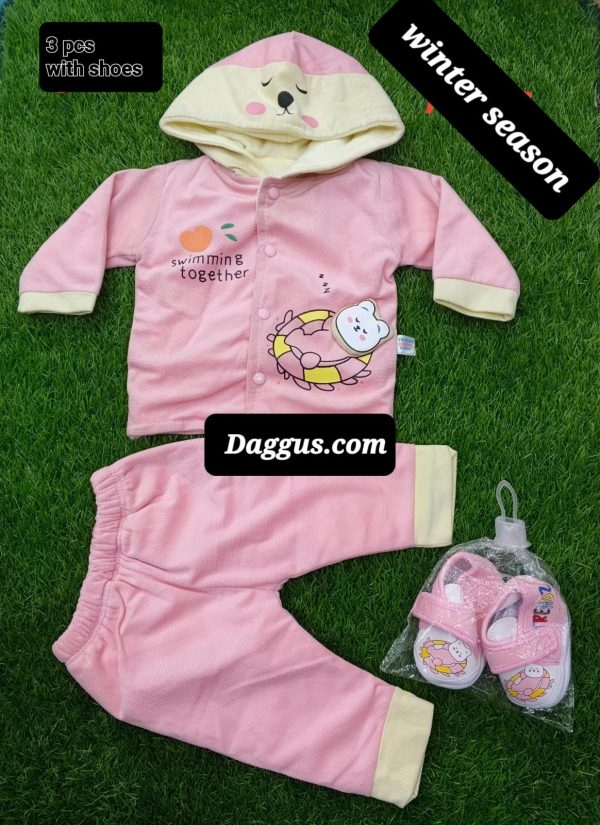 New Born Baby pajama suit with shoes winter stuff