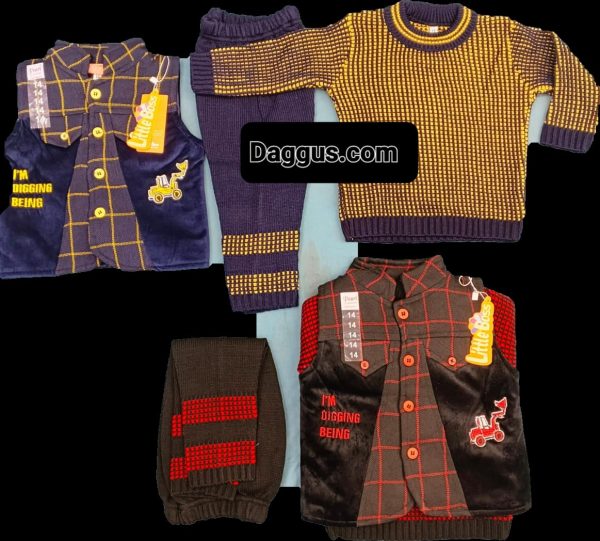 3 Pcs Baba Boys Pent Shirt Set Size 12,14