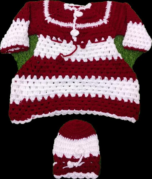 Crochet Baby Frock with cap