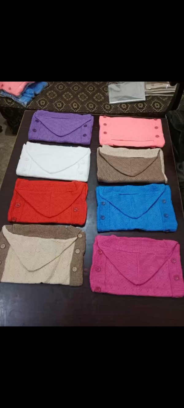 Newborn Baby Wrap Swaddle Blanket, Kids Wool Knit Swaddle Kids Sleeping Bag - Image 12