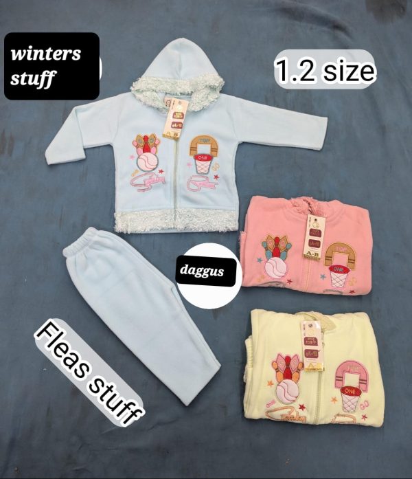 Baby Girls Fleece Winter hoodie suit size 1 and 2