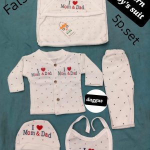 5 Pcs Newborn Baby Suit Gift set 0 Size