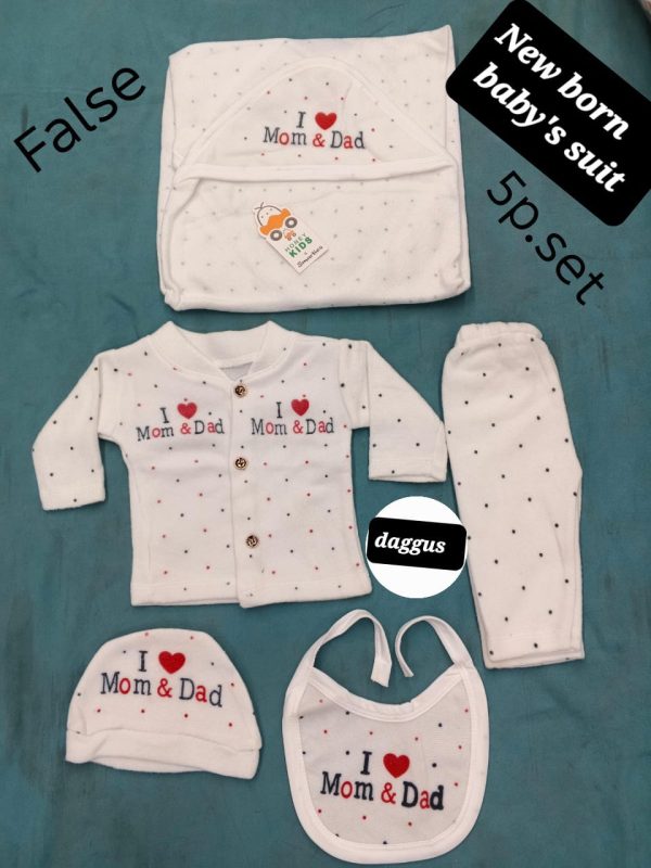 5 Pcs Newborn Baby Suit Gift set 0 Size