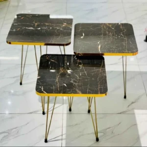 Trio Luxe Nesting Coffee Table Set with Elegant Stand