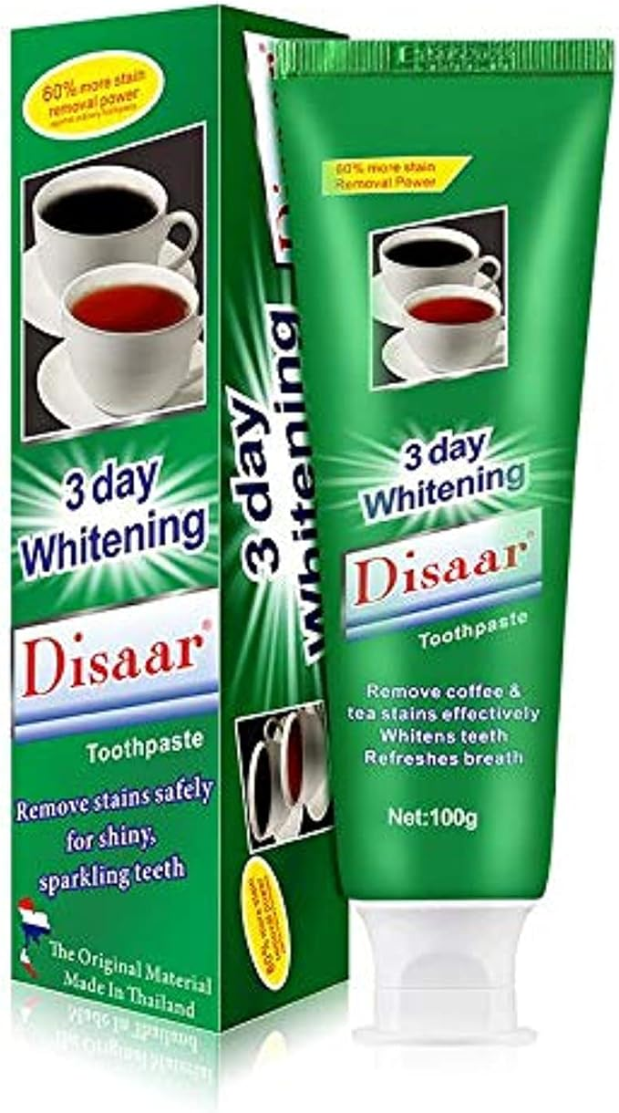 Disaar 3 Day Whitening Toothpaste Remove stains safely for Shiny Sparking Teeth Refreshes Breath 100 Gram - Image 5