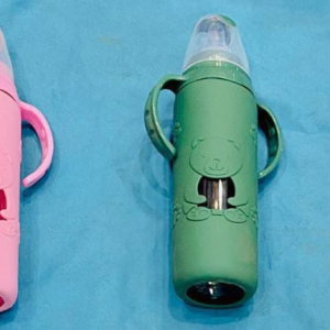 BABY GLASS FEEDING BOTTLE (LARGE)