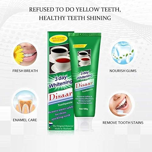 Disaar 3 Day Whitening Toothpaste Remove stains safely for Shiny Sparking Teeth Refreshes Breath 100 Gram - Image 2