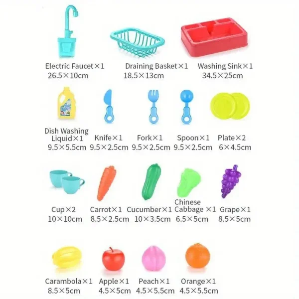 KITCHEN DISHWASHER SINK PLAY SET FOR KIDS 6666-3 - Image 2