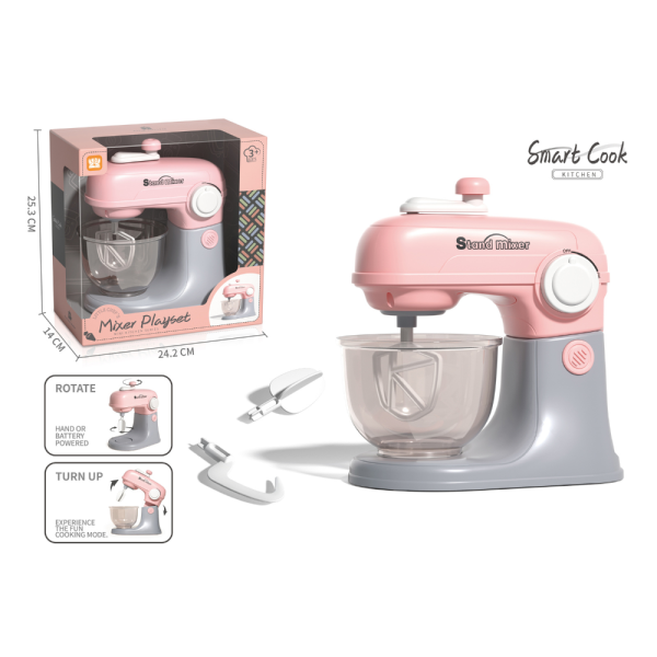 Pretend & Play Stand Mixer - Rotating Baking Set - Pink LD6615B - Image 3