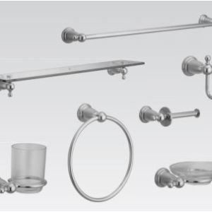 Faisal Sanitary 5308 Supreme Metal Accessories Set Complete 7 Pieces: