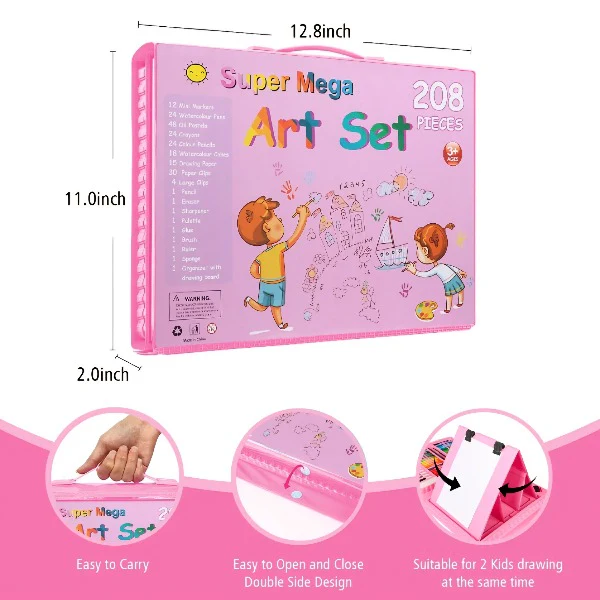 208Pcs Super Mega Art & Drawing Set - Image 6