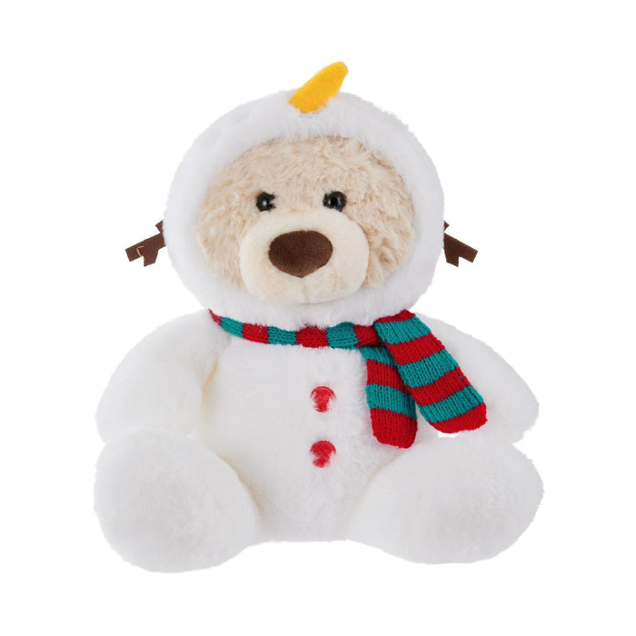 Miniso Gift Bear Collection, Snowman Costume Sitting Plush Toy, Size: 10 Inches.