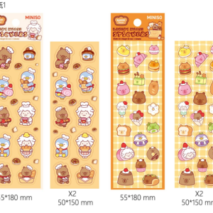 Miniso Happy Baking Collection, Epoxy Stickers (2 Assorted Models), Size: 5*15cm.